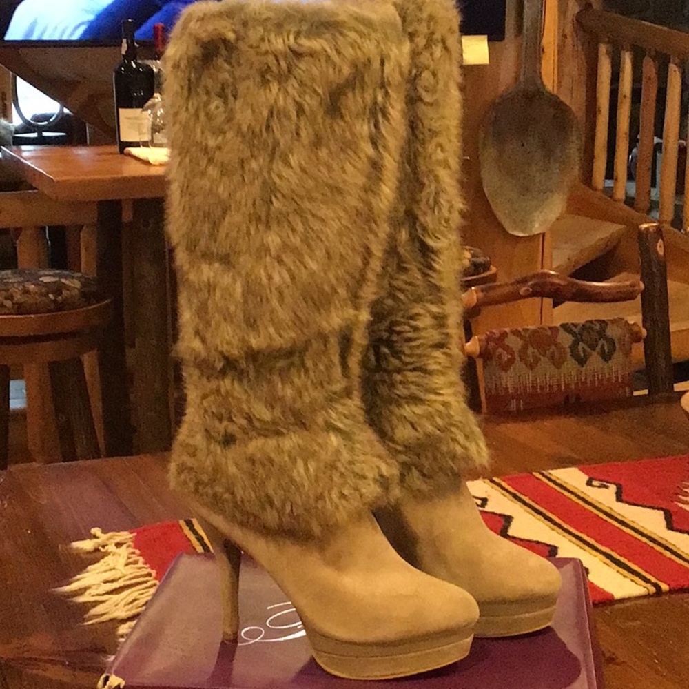Fergie Faux Fur Platform Boots